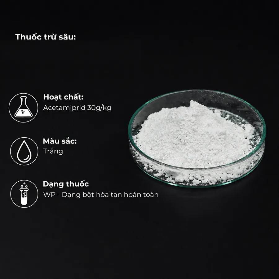Mẫu Acetamiprid 30g/kg · WP