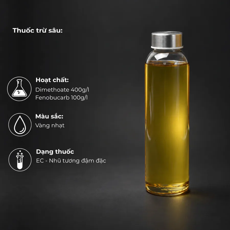 Mẫu Dimethoate 400g/l + Fenobucarb 100g/l · EC