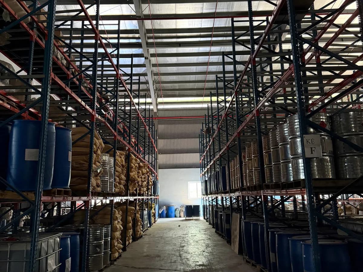 Racked warehouse at the CSA factory