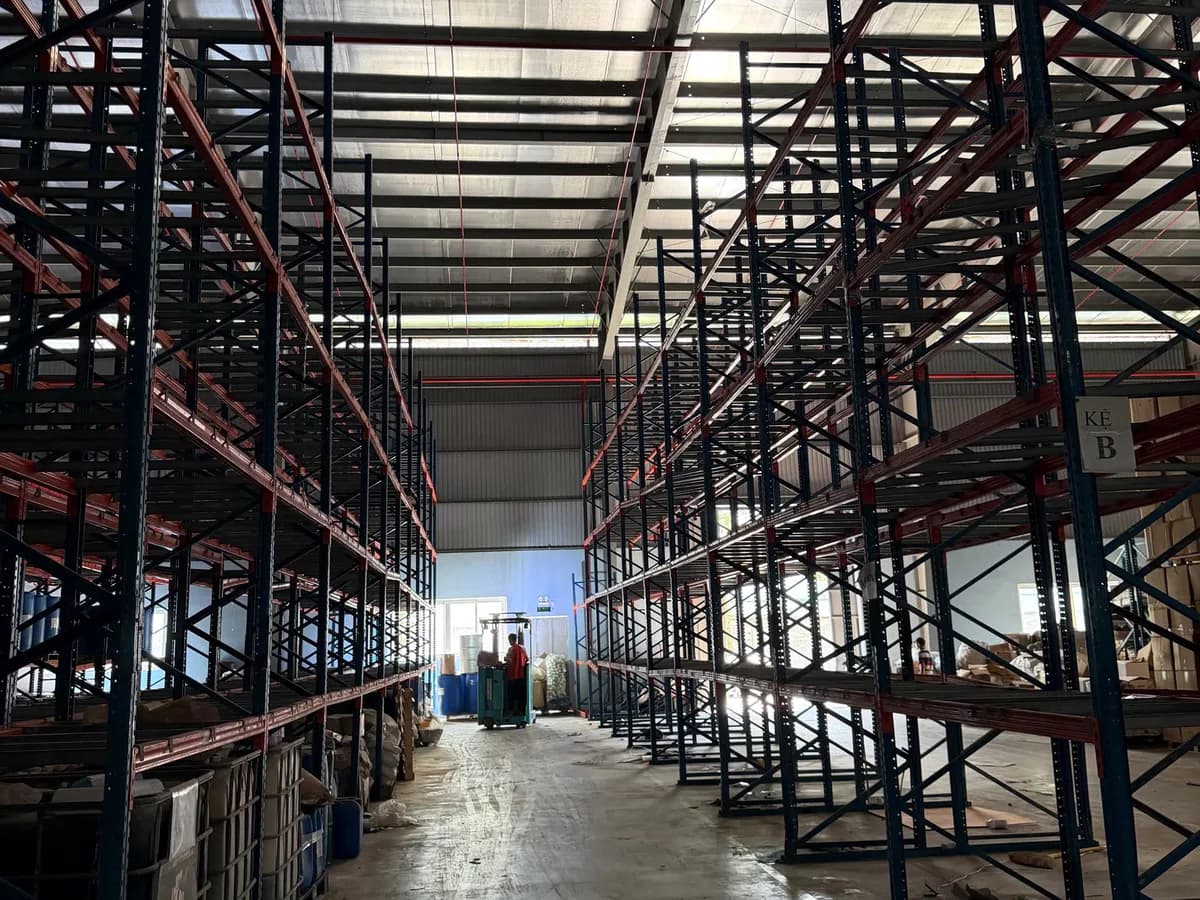 Racked warehouse at the CSA factory