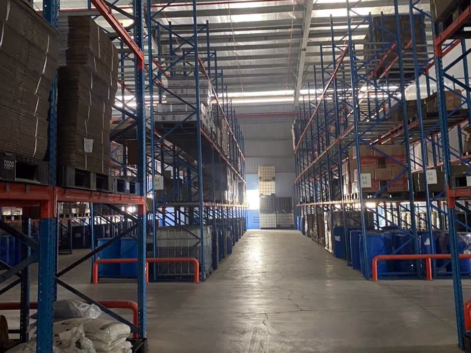Racked warehouse at the CSA factory
