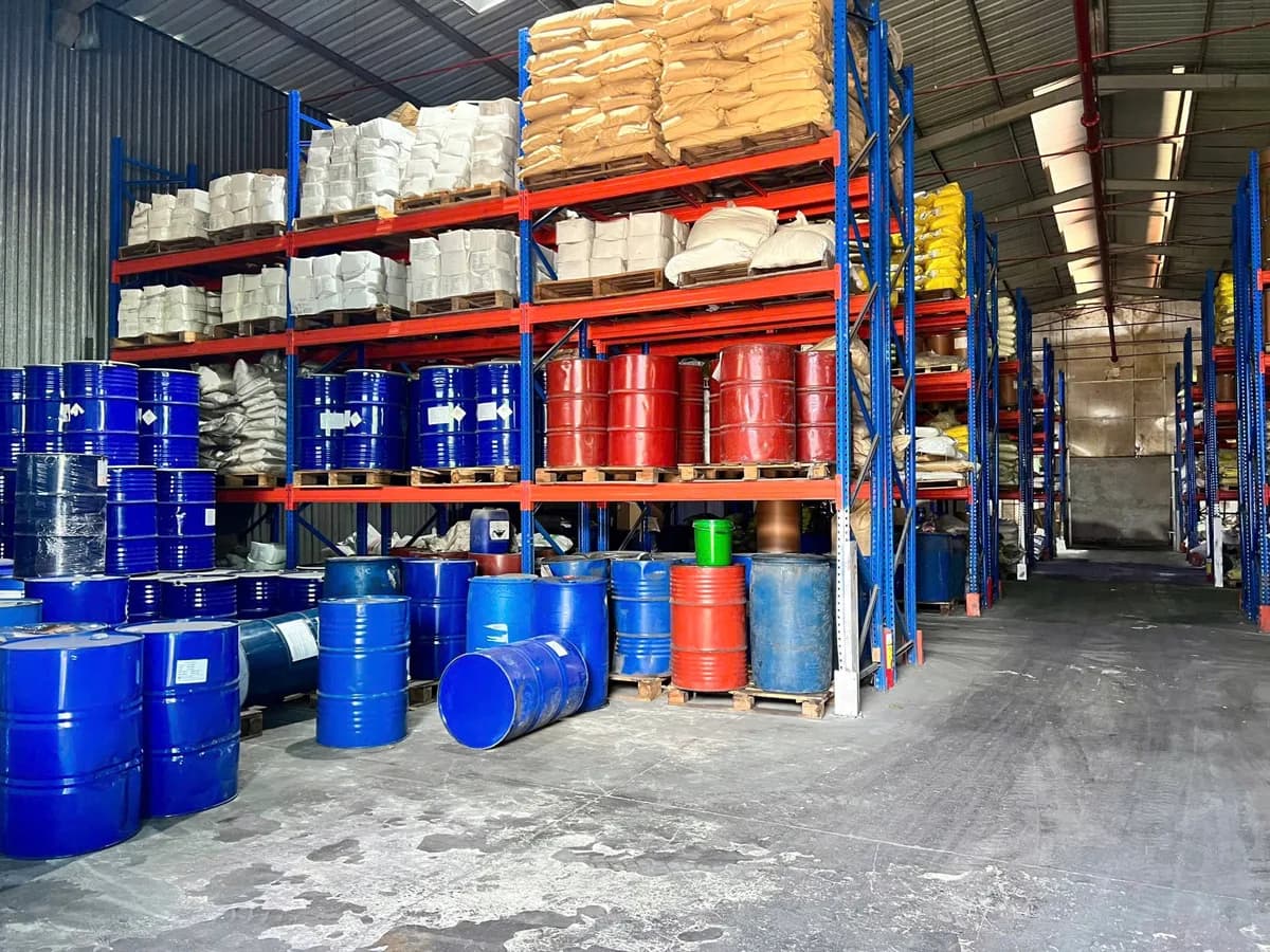 Raw material drum store at the CSA factory