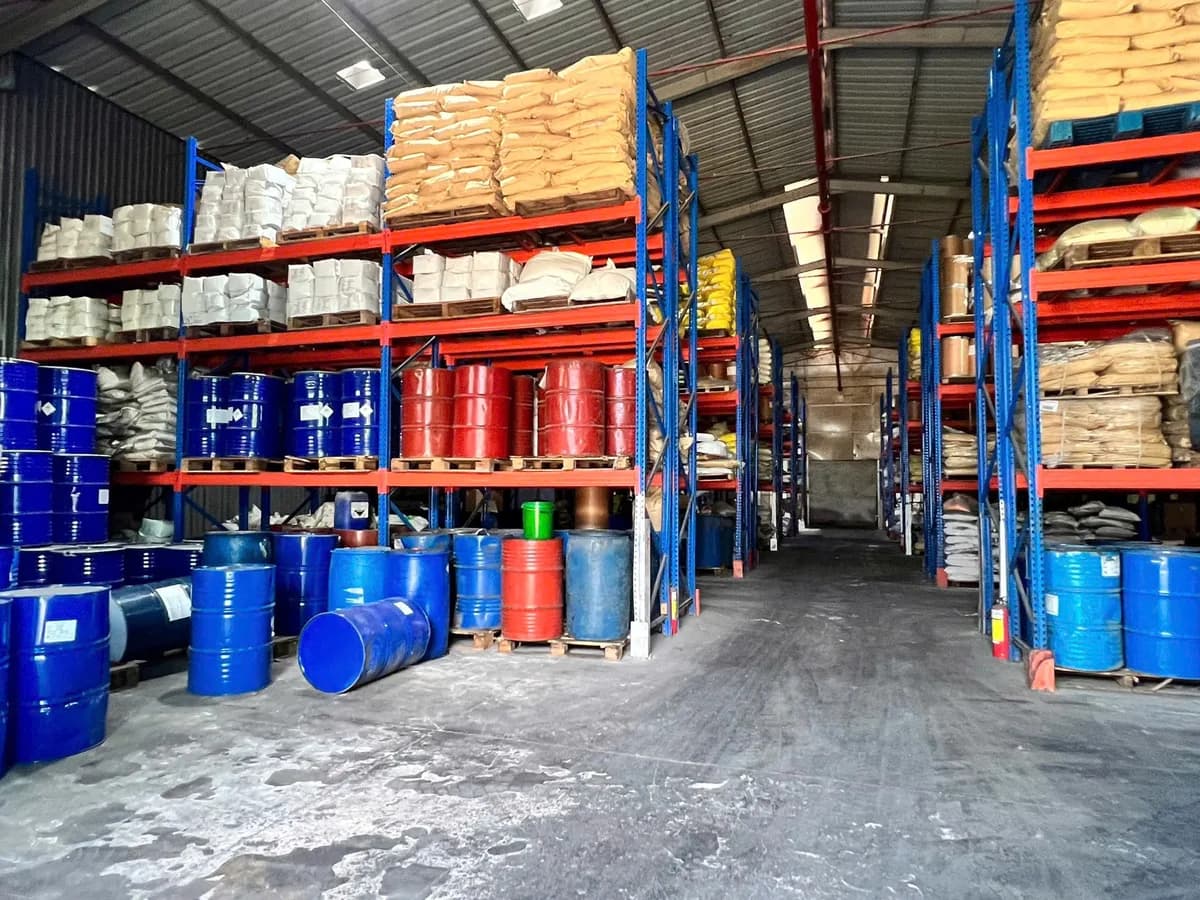 Raw material drum store at the CSA factory
