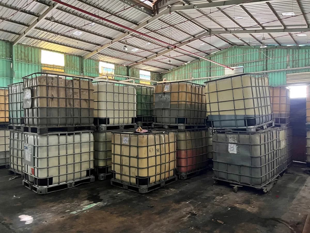 Raw material drum store at the CSA factory