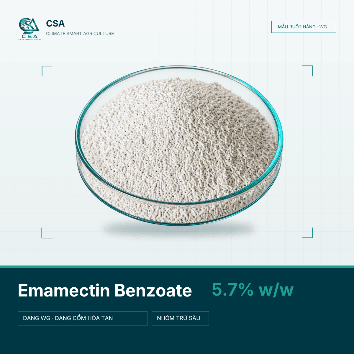 Emamectin benzoate 5.7% w/w · WG样品